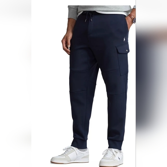 Polo Ralph Lauren Men's XXL Navy Blue Double Knit Mesh Jogger Pants NWT